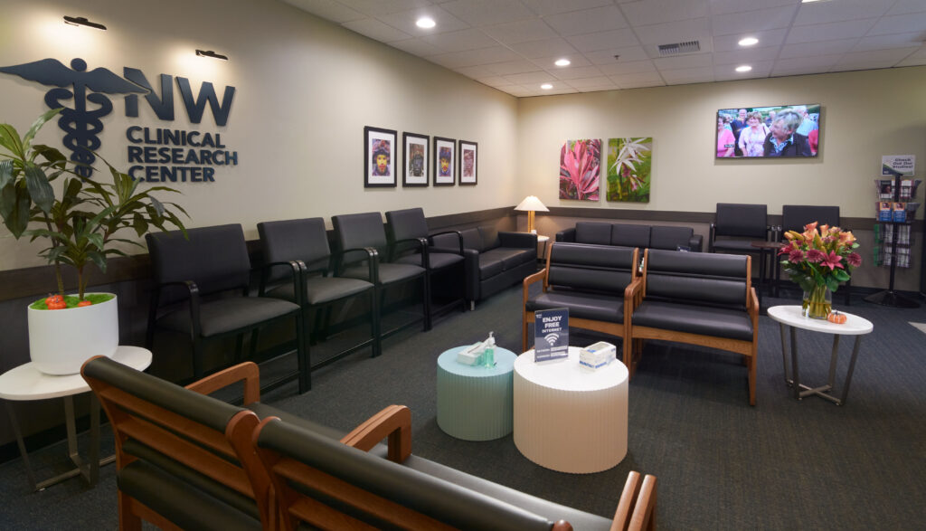NWCRC in Bellevue, WA. Research and medical studies patient lounge.